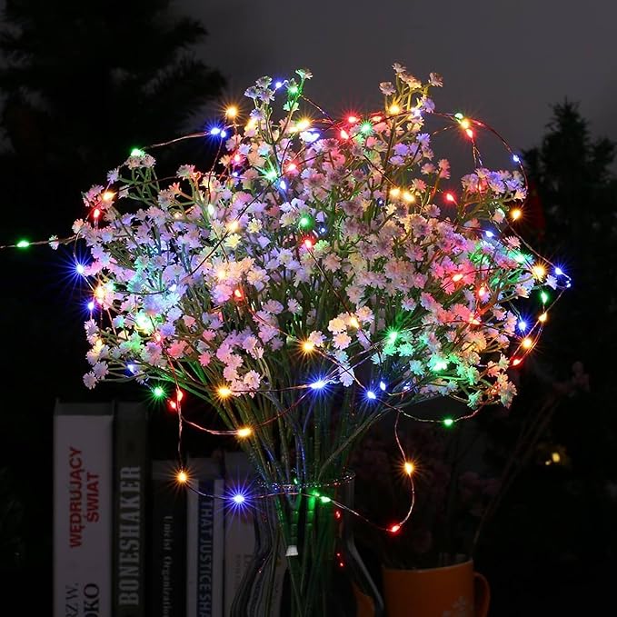 Joomer Battery String Lights, 2PACK Total 32FT 100 LED Battery Operated String Light, Twinkle Fairy Lights with Timer for Home, Garden, Store, Party, Holiday, Indoor Decor (Multicolor)