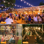 200FT Solar String Lights Outdoor Waterproof, Solar Patio Lights with Remote Control & 60+2 Dimmable ST38 Edison Bulbs Shatterproof,Solar Powered String Lights for Outside Garden Backyard