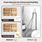 Nekon Mail Holder for Wall Mail Organizer with Key Hooks Hallway Farmhouse Decor Letter Sorter with Floating Shelf (16.8Inch x 10Inch x 3.2Inch) (Wood)