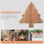 iplusmile Christmas Tree Cutting Board for Kitchen - Acacia Wood Charcuterie Board Platter Wine Holder - Tree Shaped Holiday Decor Block Cheese Serving Tray for Vegetables Fruit Salad Snack