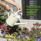 1 Gallon Watering Can for Plants, Watering Cans for Indoor&Outdoor Gardening, Galvanized Steel Watering Pot with Removable Spout, Metal Water Can with Ergonomic Movable Handle(White)