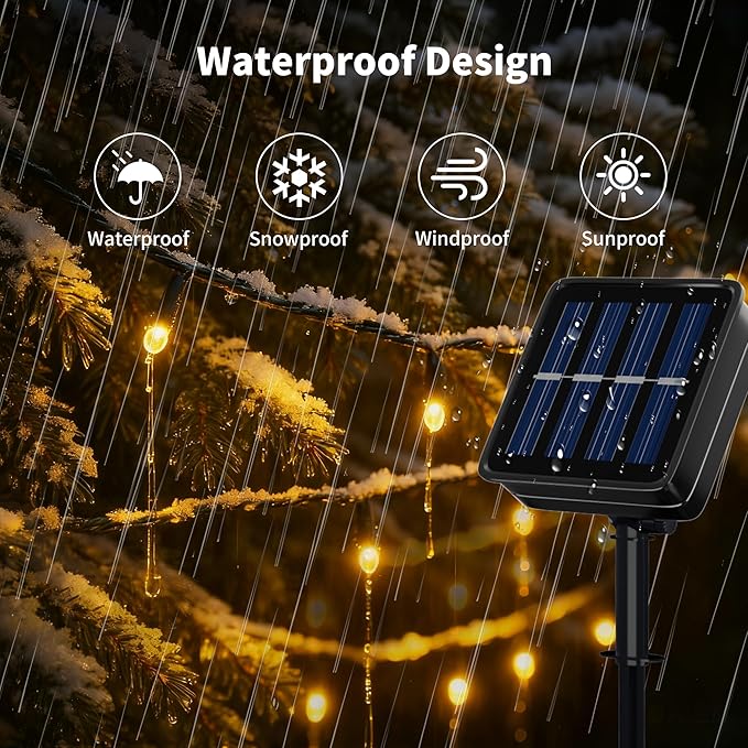 [6 Pack] Solar String Lights for Outside, 236 FT 600 LED Solar Twinkle Light Outdoor with 8 Modes & Memory Function, Waterproof Chrismas Lights for Xmas Tree Party Decorations (Warm White)