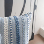 Boho Lumbar Pillow Covers 14x36 Long, Farmhouse Decorative Couch Pillow Cases, Blue Accent Pillows of Bed, Sofa Bedroom Living Room Home Decor Cushion Cover, Pack of 1