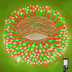 500 LED Christmas Lights Outdoor - 165ft Extra Long Christmas String Lights 8 Modes Waterproof Plug in Twinkle Fairy Light for Bedroom Indoor Outside Home Party Decoration, Red&Green