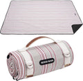 G GOOD GAIN Waterproof Picnic Blanket Portable with Carry Strap for Beach Mat or Family Outdoor Camping Party（Oat）