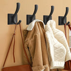 Black Towel Hooks Coat Hook, Towels Robe Holder for Bathroom Hat Hooks for Wall Hanging Key Bag Backpack (5 Pack, Black)