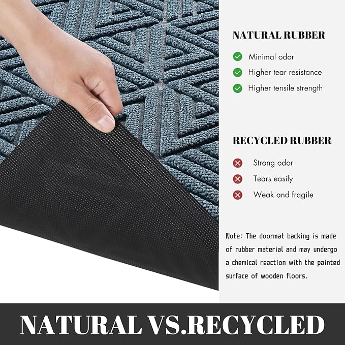 Yimobra Large Door Mat 47x24, All-Weather Waterproof Non-Slip Welcome Matt Outdoor, Heavy Duty Non Slip Doormat for Entryway for Patio and Garage Indoor, Easy Clean, Mix Blue