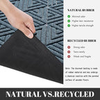 Yimobra Large Door Mat 47x24, All-Weather Waterproof Non-Slip Welcome Matt Outdoor, Heavy Duty Non Slip Doormat for Entryway for Patio and Garage Indoor, Easy Clean, Mix Blue