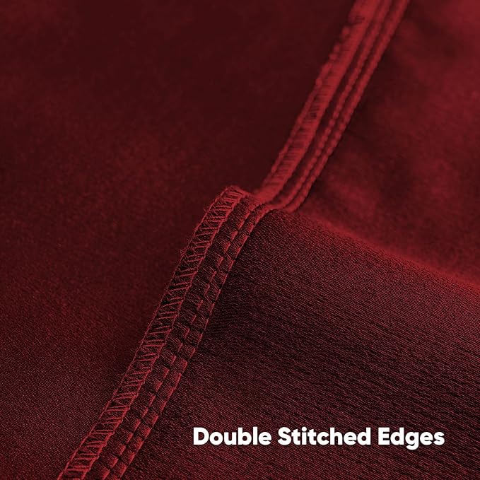 FUTEI Red Chenille Decorative Throw Pillow Covers 22x22 Inch Set of 2,Soft Cozy Faux Linen Textured Cushion Case,Farmhouse Home Decor for Couch Living Room