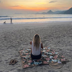 Little Unicorn 5'x5' Outdoor Family Picnic & Beach Blanket | Durable & Water-Resistant Fabric | Compact Fold & Easily Wipes Clean | Zipper Pocket (Hibiscus)
