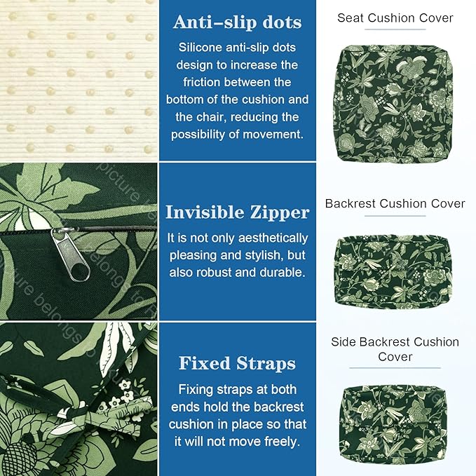 14 PCs Patio Cushion Covers for 7 PCs Outdoor Furniture Sectional Seating Sets Water Resistant Plus 2 Throw Pillows (Goldfish Grass, 23.6 * 23.6 * 3.5 in-14)