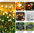 Solar Lights Outdoor(2 Pack-16 LEDs), ASMAD Solar Garden Lights, Outdoor Decorations, Firefly Light for Patio Decor, Big Bulb, Unique Gifts for Women, Gifts for Grandma