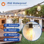 addlon 25FT LED Outdoor String Lights Waterproof Patio Lights with 9 Shatterproof ST38 Replaceable Bulbs(1 Spare), Dimmable Outside Hanging Light Connectable for Porch, Backyard, 2200K Warm Yellow