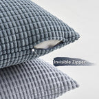 MIULEE Blue Decorative Pillow Covers 20x20 Inch Set of 4 Boho Western Farmhouse Home Decor Couch Throw Pillows Summer Coastal Corduroy Couch Pillowcases Industrial for Sofa Living Room Bed