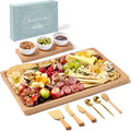 Charcuterie Boards Set - Solid Wood Cheese Board for Serving with Accessories - House Warming Gifts for New Home, Bridal Shower & Wedding Gift, Birthday Gifts for Women