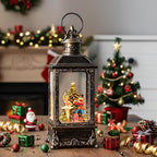 Christmas Snow Globe Lantern Water Glittering Nutcracker Ballerina with Music & Timer, USB Lined/Battery Operated Lighted Lantern for Christmas Festival Decoration Gifts