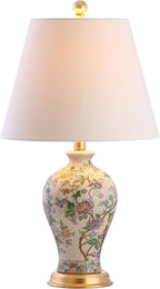 JONATHAN Y JYL3009A Grace 24" Floral LED Table Lamp Classic Cottage Bedside Desk Nightstand Lamp for Bedroom Living Room Office College Bookcase LED Bulb Included, Multicolor