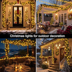 echosari 400 LED Christmas String Lights, Extra Long 66Ft Outdoor String Lights End-to-end Plug in with Remote Timer for Garden Patio Christmas Tree Decor (Warm White)