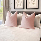 MIULEE Pack of 2 Pink Decorative Pillow Covers 18x18 Inch Soft Chenille Luxurious Couch Throw Pillows Farmhouse Cushion Covers with Elegant Design for Sofa Bedroom Living Room Home Decor