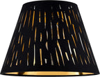 GO&SO Set of 2 Small Black Drum Lamp Shades, 5" Top x 9" Bottom x 6.4" High (Spider), Laser Etching Fabric Lamp Shades for Table, Floor, Wall Lamps -No Assembly Required, Modern Replacement Lampshades