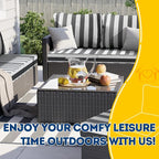 AAAAAcessories Outdoor Deep Seat Cushions, Waterproof, Fade-Resistant Patio Furniture Replacement Cushions, 23.5" x 25.5" x 5" + 23.5" x 19", Set of 2, Gray Cabana Stripe