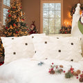 GEEORY Christmas Pillow Covers 12x20 Inch Set of 2, Christmas Decorations Xmas Tree Soft Plush Fluffy Faux Fur Decorative Throw Pillows Farmhouse Winter Cushion Case Beige Brown GC034-12