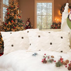 GEEORY Christmas Pillow Covers 12x20 Inch Set of 2, Christmas Decorations Xmas Tree Soft Plush Fluffy Faux Fur Decorative Throw Pillows Farmhouse Winter Cushion Case Beige Brown GC034-12