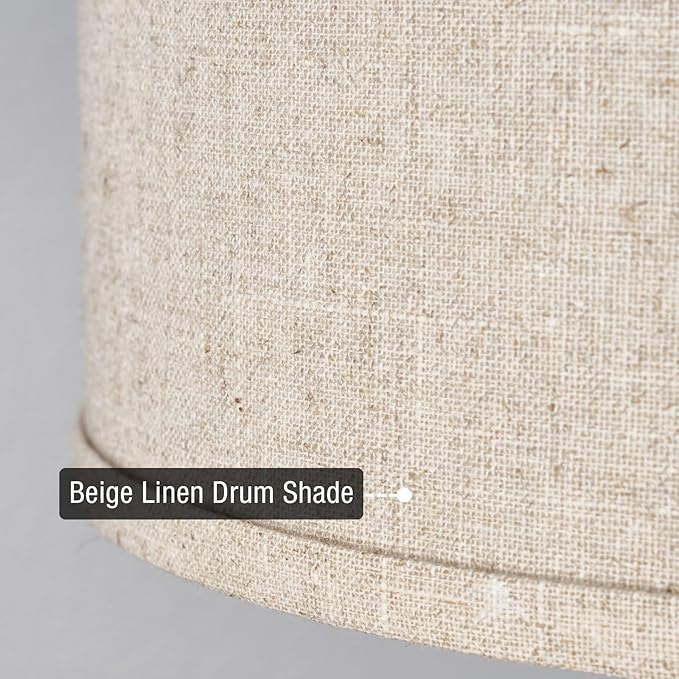 Kira Home Newport 14" Modern 2-Light Semi-Flush Mount Ceiling Light + Beige Linen Drum Shade, Oil-Rubbed Bronze Finish