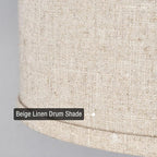 Kira Home Newport 14" Modern 2-Light Semi-Flush Mount Ceiling Light + Beige Linen Drum Shade, Oil-Rubbed Bronze Finish