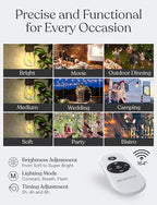 Brightech Ambience Pro Super Bright Solar Outdoor String Lights: Security, Visibility & Ambience - Heavy Duty Waterproof Patio Lights - Edison Spiral Shatterproof Bulbs - 4W Soft White Remote Control