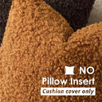 Foindtower 2 Pieces 18x18 Inch Orange, Faux Fur Throw Pillow Cover Accent Sherpa Furry Pillow Covers Fuzzy Soft Pillowcases Cozy Sheepskin Decorative Fleece Cushion Case for Bed Couch Living Room