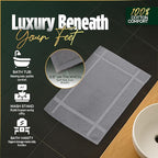 Pearl Linens Pack of 6 Washable Cotton Bath Mat 18x25 - Soft & Absorbent Quick Dry Bathroom Mat Set, Not Bathroom Rugs After Shower Mat, Terry Bath Tub Mat, 687 GSM Light Grey