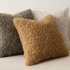 Foindtower 2 Pieces 24x24 Inch Bronze, Faux Fur Throw Pillow Cover Accent Sherpa Pillow Fuzzy Soft Pillowcases Sheepskin Decorative Fleece Cushion Case for Bed Couch Living Room