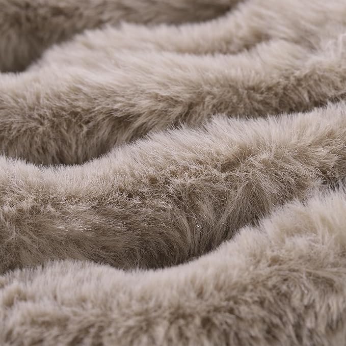 MADIZZ Pack of 2 Thick Plush Wool Throw Pillow Covers 18x18 Inch Taupe Soft Neutral Decorative Throw Pillows Accent Boho Cushion Covers for Couch Sofa Bedroom Pillow Shell