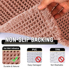 H.VERSAILTEX Upgraded Waffle Bath Mat Super Absorbent Bathroom Mats Non Slip Bath Rugs for Bathroom Floor Machine Washable Dry Fast Bathroom Rugs for Beside Tub, 17" x 24", Soft Pink