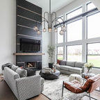 8 Lights Modern Sputnik Chandelier Large Luxury L41” Black Mid Century Smoke Glass Globe Ceiling Pendant Lighting Contemporary for Foyer Staircase Living Dining Room Kitchen