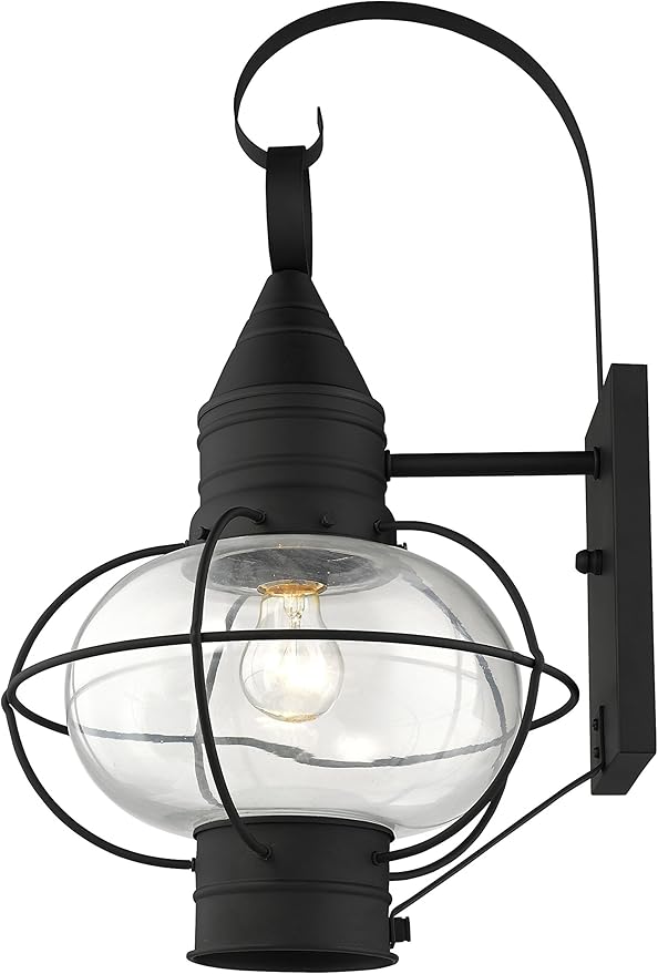 Livex Lighting 26904-04 Transitional One Light Outdoor Wall Lantern from Newburyport Collection in Black Finish