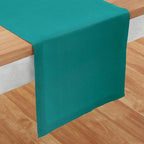 Solino Home Linen Teal Table Runner 108 Inches Long - 100% Pure Linen 14 x 108 Inch Table Runner for Dining, Fall, Autumn - Fete, Handcrafted and Machine Washable