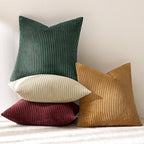 MIULEE Boho Farmhouse Christmas Red Throw Pillow Covers 18x18 Inch Set of 4 Mordern Nordic Cushion Covers Soft Corduroy Home Decor for Couch Bed Sofa Living Room