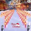 24 Pack Christmas Candy Cane Lights, Christmas Decorations Outdoor Waterproof with 8 Lighting Modes & Memory Function, Plug in Pathway Light for Outside Path Walkway Party Garden Yard Patio Xmas Decor