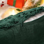MIULEE Christmas Snowflake Decorative Throw Pillow Covers Set of 2,Soft Fluffy Faux Wool Winter Holiday Couch Pillows for Farmhouse Boho Home Decor Sofa Bed Porch Living Room 18x18 Inch Green