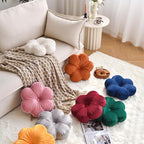 Xuyier Flower Pillow, Flower Shaped Pillow with Velvet for Couch Bed Chair Sofa, Home Decor Floor Seating Cushion Cute Throw Pillows for Living Room Bedroom (15 Inches, Gray Pink)