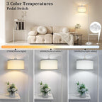 [Upgraded] LED Floor Lamp for Living Room, 3 Color Temperature Floor Lamp with Foot Switch Modern Standing Lamp Tall Pole Floor Reading Lamp for Bedroom Study Room, Bulb Included Silver (One Shade)