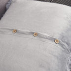 WERDIM Shaggy Faux Fur Pillowcases 2 Pack Button Closure Velvet Pillow Shams King Size (Light Grey, 20 X 36 Inches)