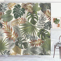 Tropical Leaves Shower Curtain Yellow Green Palm Monstera Leaf Shower Curtains for Bathroom Waterproof Polyester Fabric Bathroom Curtain 72 x 72 Inch with 12 Plastic Hooks
