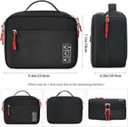 MIRLEWAIY Travel Charger Cable Organizer Portable Electronics Accessories Carrying Bag Waterproof Cord Storage Case Double Layer for Hard Drives, Phone, USB, SD Card, Black