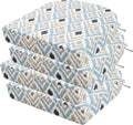 idee-home Outdoor Chair Cushions Set of 4, Thick 17" x 17" x 3" Outdoor Seat Cushions Patio Furniture Waterproof with Ties, Dining Pads