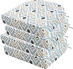 idee-home Outdoor Chair Cushions Set of 4, Thick 17" x 17" x 3" Outdoor Seat Cushions Patio Furniture Waterproof with Ties, Dining Pads