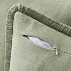 EMEMA Linen Fringe Throw Pillow Covers Set of 2 Boho Farmhouse Accent Decorative Pillowcase with Tassels for Couch Sofa Bed Living Room Home Decor 24x24 Inch,Sage Green