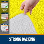 OLANLY Bathroom Rugs 30x20, Extra Soft Absorbent Chenille Bath Rugs, Rubber Backing Quick Dry, Machine Washable Bath Mats for Bathroom Floor, Tub and Shower, Home Decor Accessories, Lemon Yellow